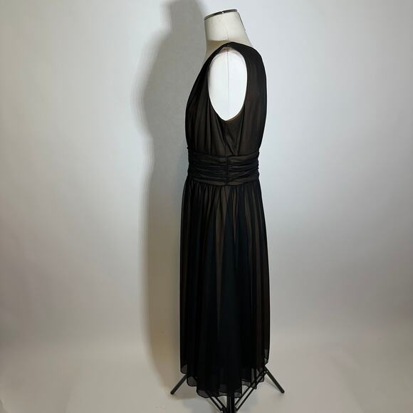 NWD Connected Apparel Black Chiffon Sleeveless Midi Dress Formal Womens Size 10 - Picture 5 of 12